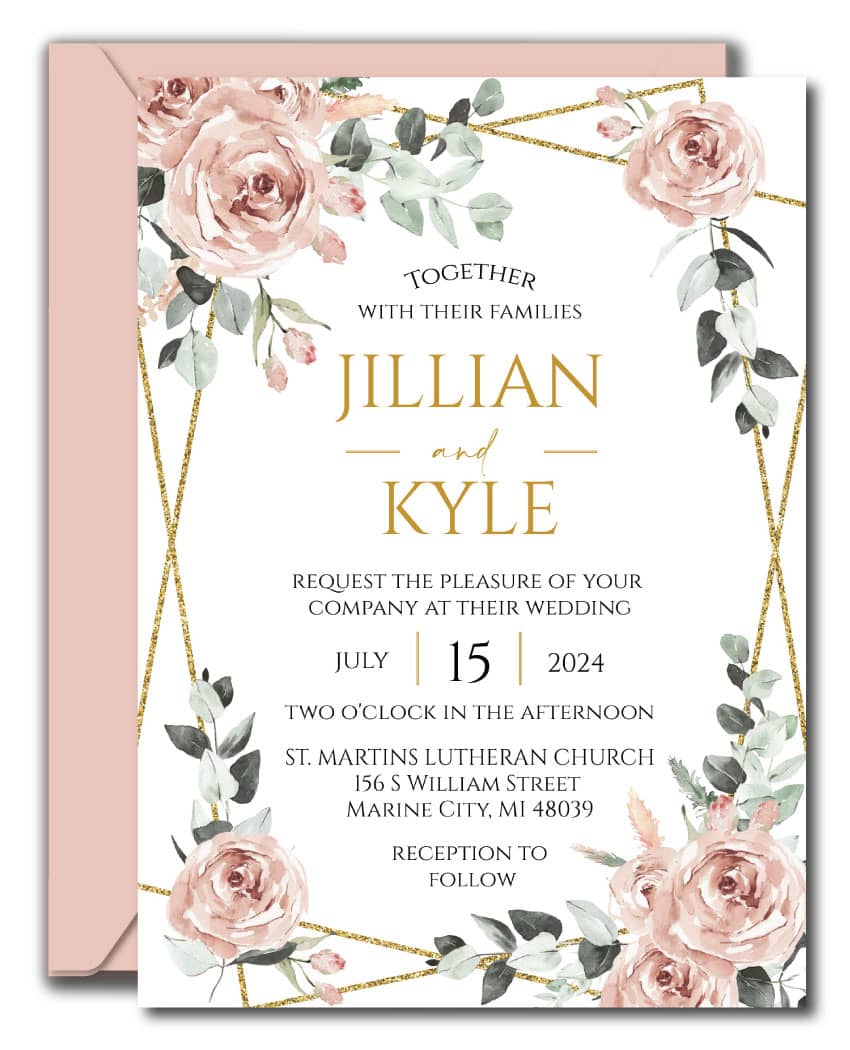 Dusty Rose Wedding Invitations