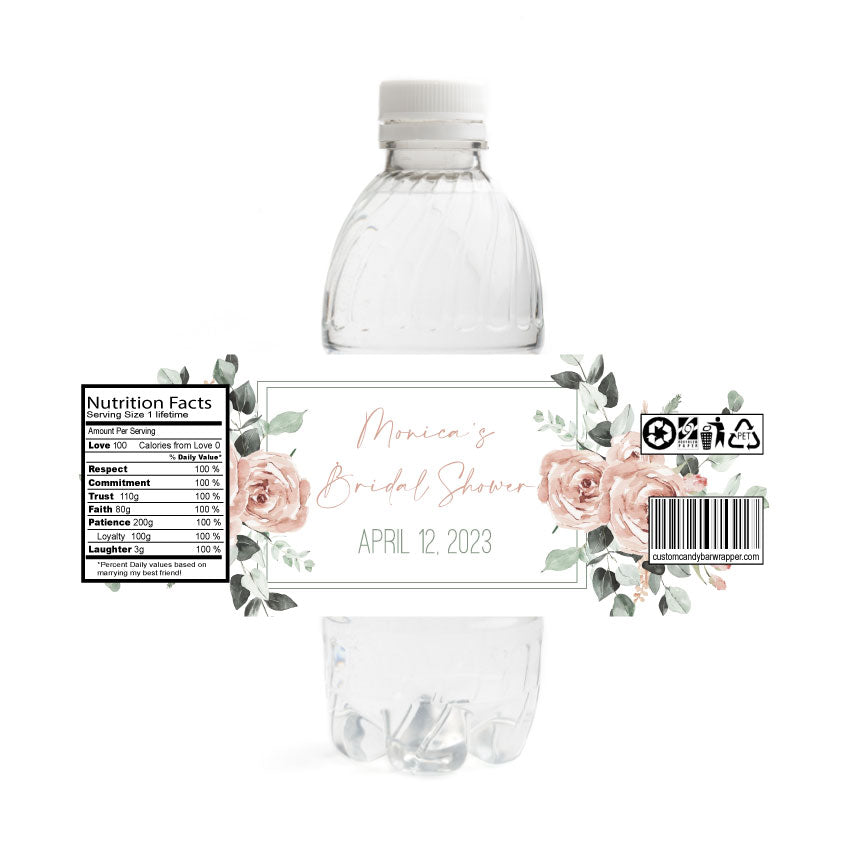 bridal shower water bottle labels, water bottle labels, bridal shower favors, bridal shower bottle favors, announce it!