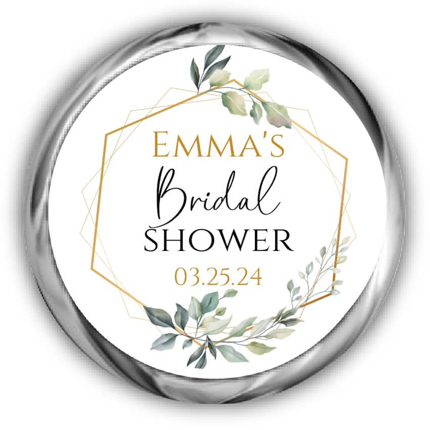 Eucalyptus Bridal Shower Kiss Stickers