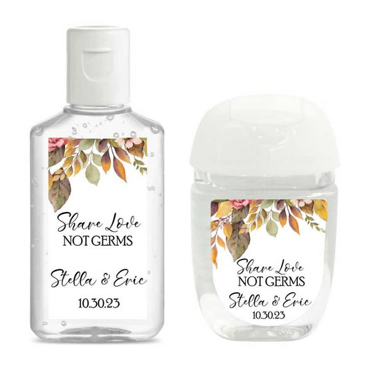 Fall Wedding Hand Sanitizer Labels