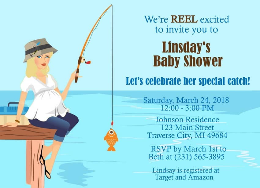 Fishing Baby Shower Invitation - Blonde