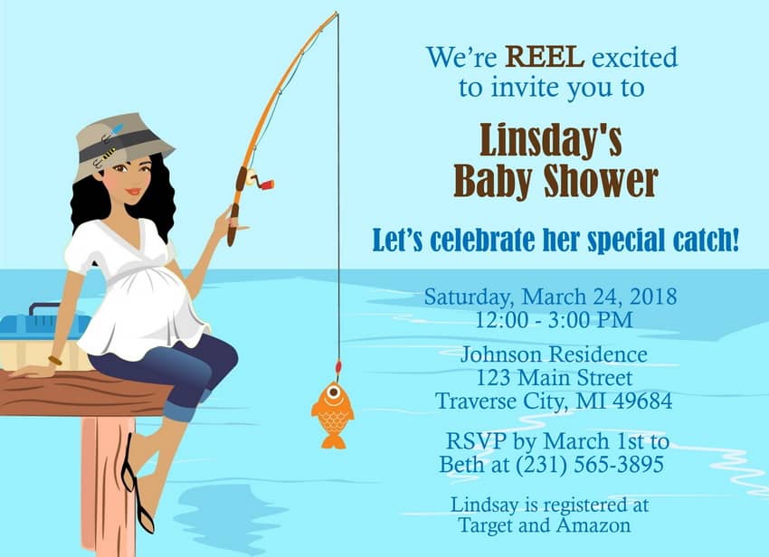 Fishing Baby Shower Invitation - Darker