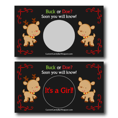 Buck or Doe Gender Reveal Scratch Off Cards