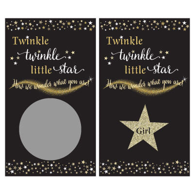 Twinkle Twinkle Little Star Gender Reveal Scratch Off Cards