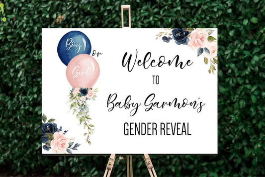 Boy or Girl Gender Reveal Welcome Sign