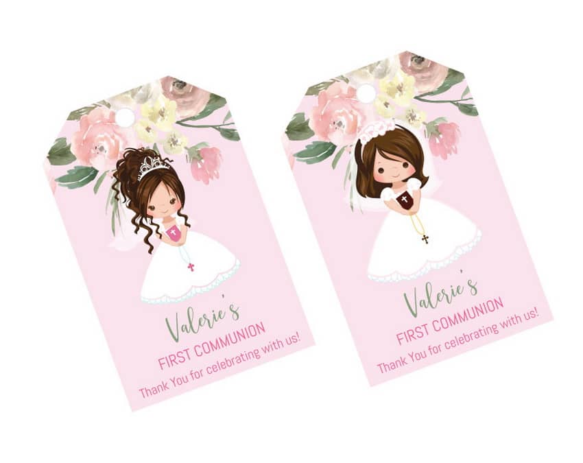 Girl First Communion Thank You Tags