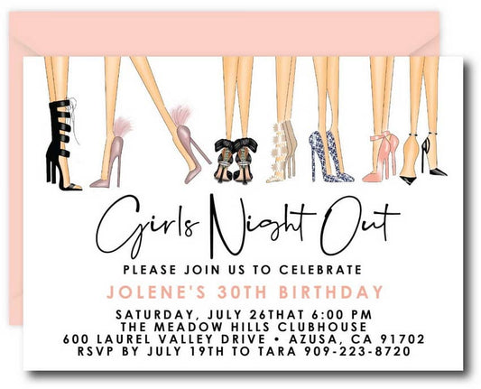 Girls Night Out Birthday Invitations