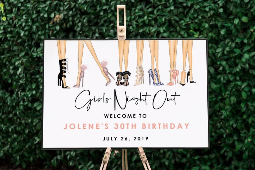 Girls Night Out Welcome Sign