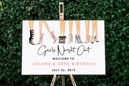 Girls Night Out Welcome Sign