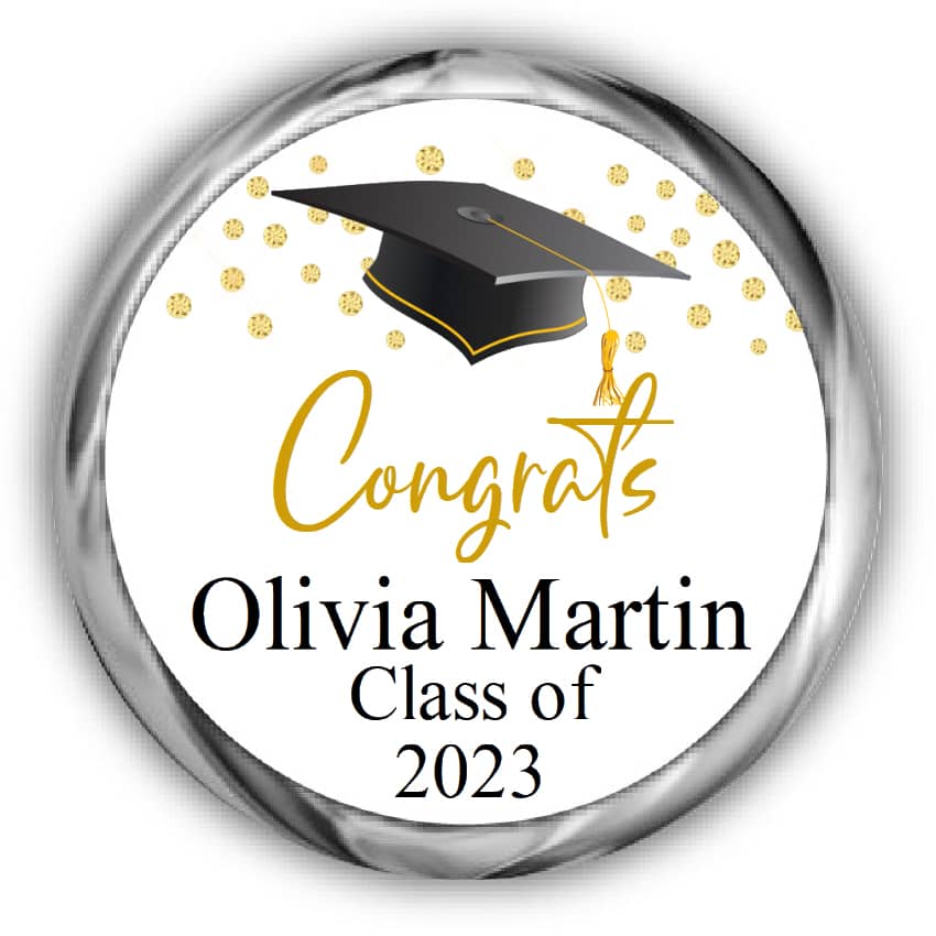 Glitter Graduation Kisses Stickers