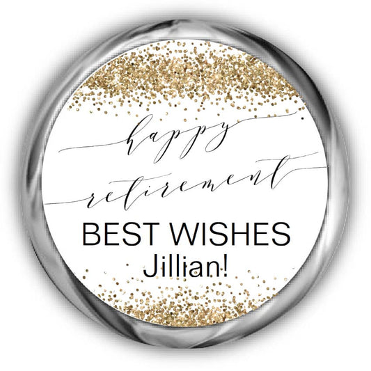 Glitter Retirement Kisses Stickers