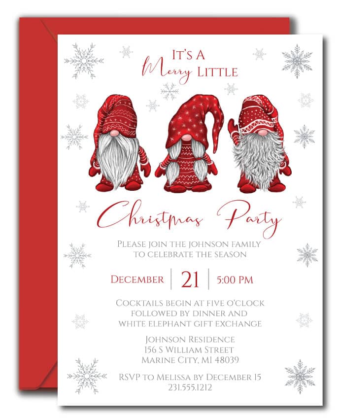 Gnomes Christmas Invitations