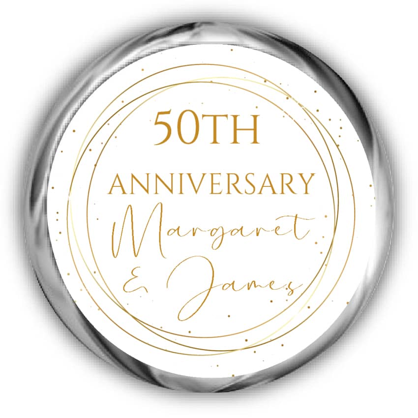 Gold Anniversary Kisses Stickers