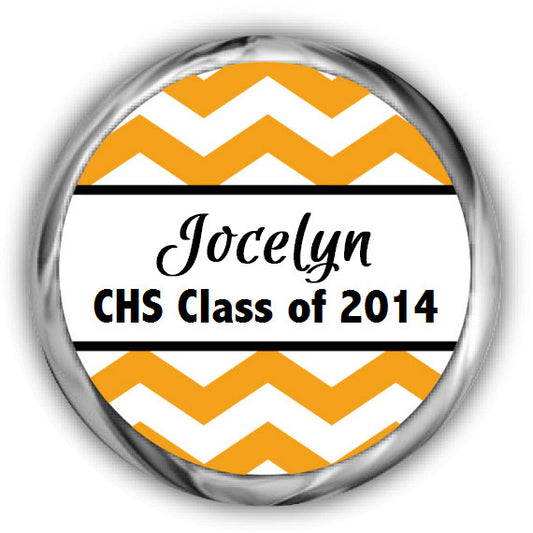 Chevron Pattern Graduation Kisses Stickers