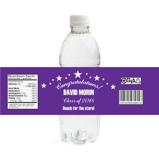Stars Graduation Bottle Label