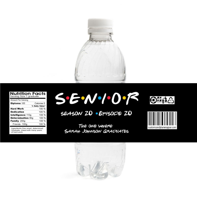 Friends Graduation Water Bottle Labels