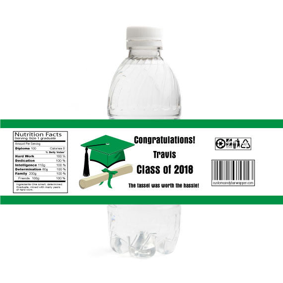Cap and Scroll Graduation Bottle Label