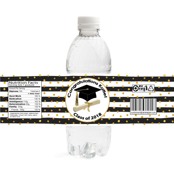 Stripes Graduation Bottle Label