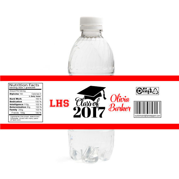 Class of Hat Graduation Bottle Label