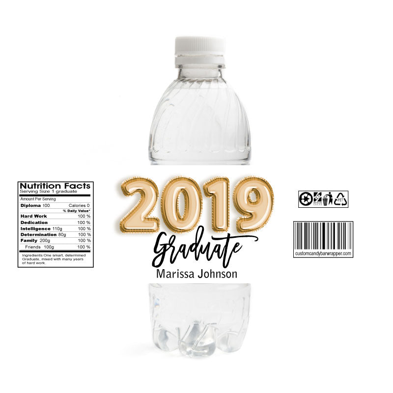 Foil Balloons Graduation Water Bottle Labels