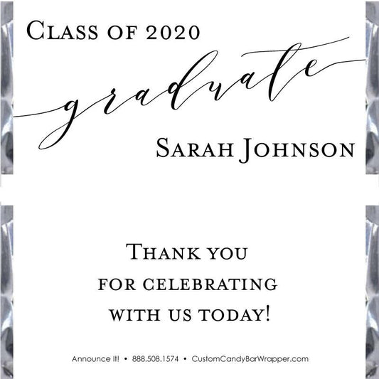 Calligraphy Graduation Candy Bar Wrappers