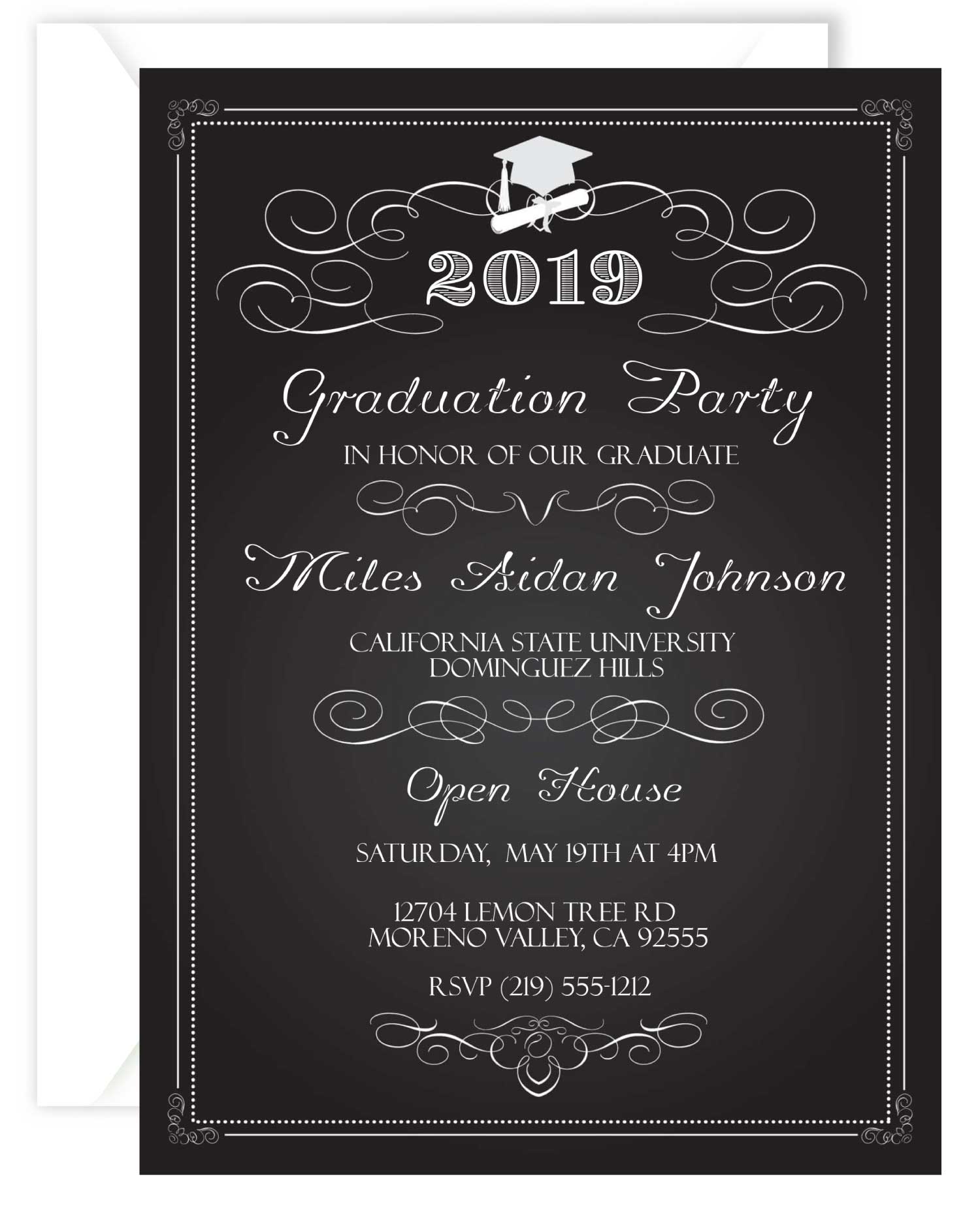 Chalkboard Graduation Invitations