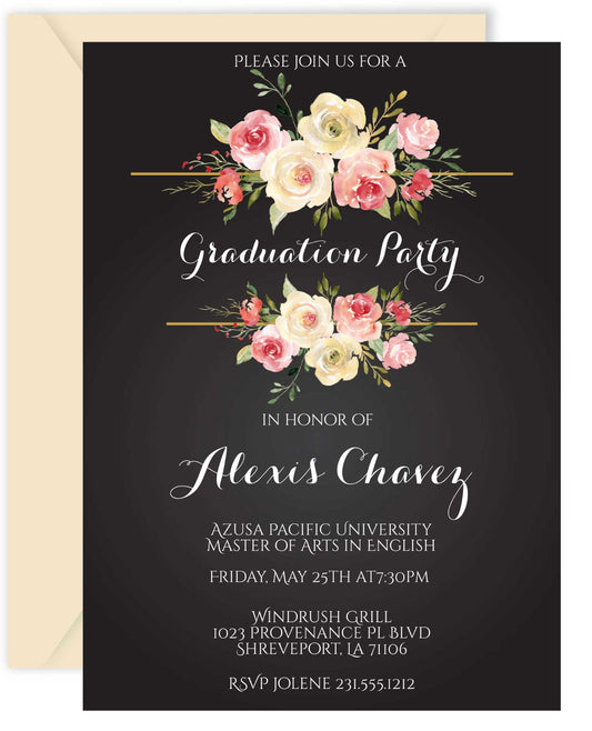 Floral Graduation Invitations