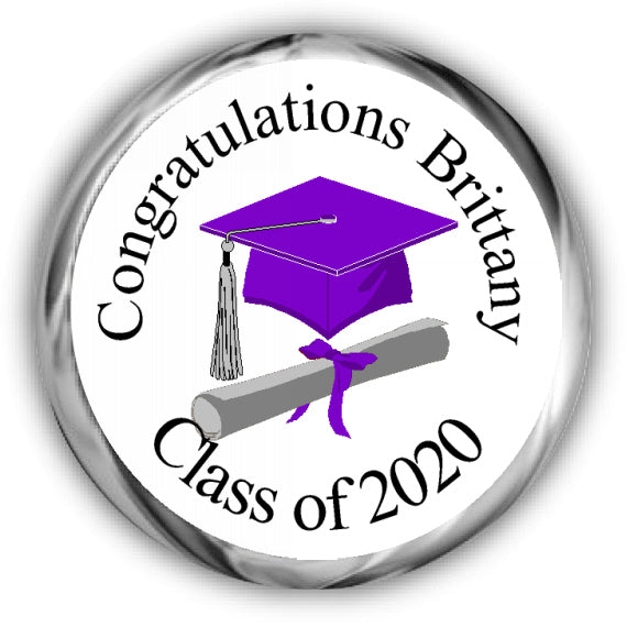 Cap and Scroll Graduation Kisses Stickers