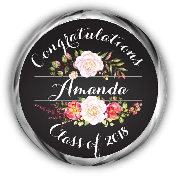 Floral Graduation Kisses Stickers - Announce It!
