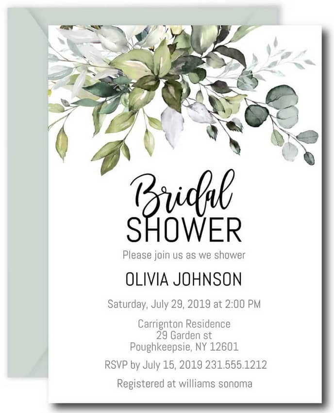 Greenery Bridal Shower Invitation