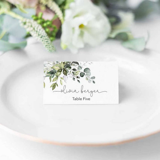 Greenery Place Cards Printable