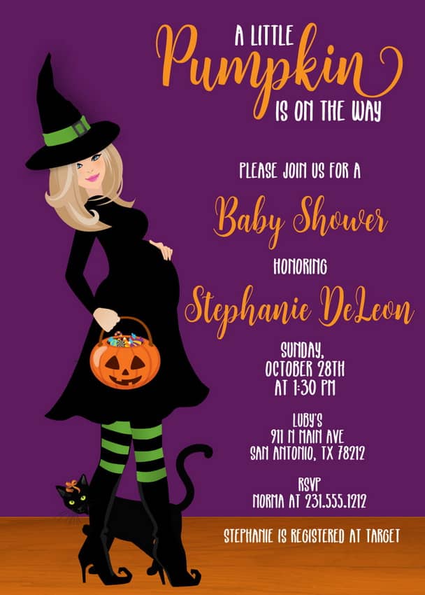 Halloween Baby Shower Invitation - Blonde