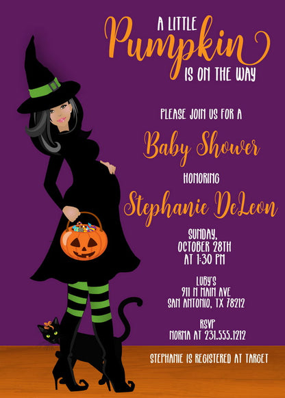 Halloween Baby Shower Invitation - African American