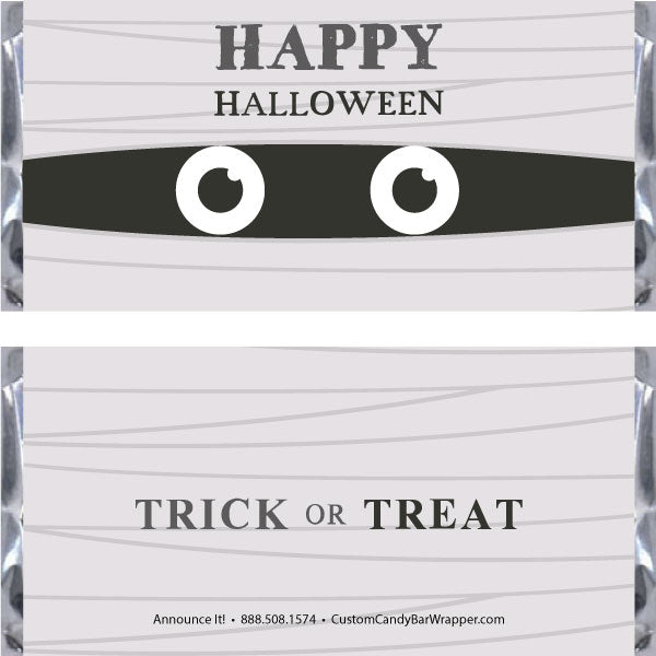 Mummy Halloween Candy Bar Wrappers