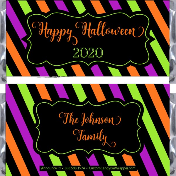Colorful Halloween Candy Bar Wrappers
