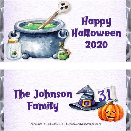 Watercolor Halloween Candy Bar Wrappers