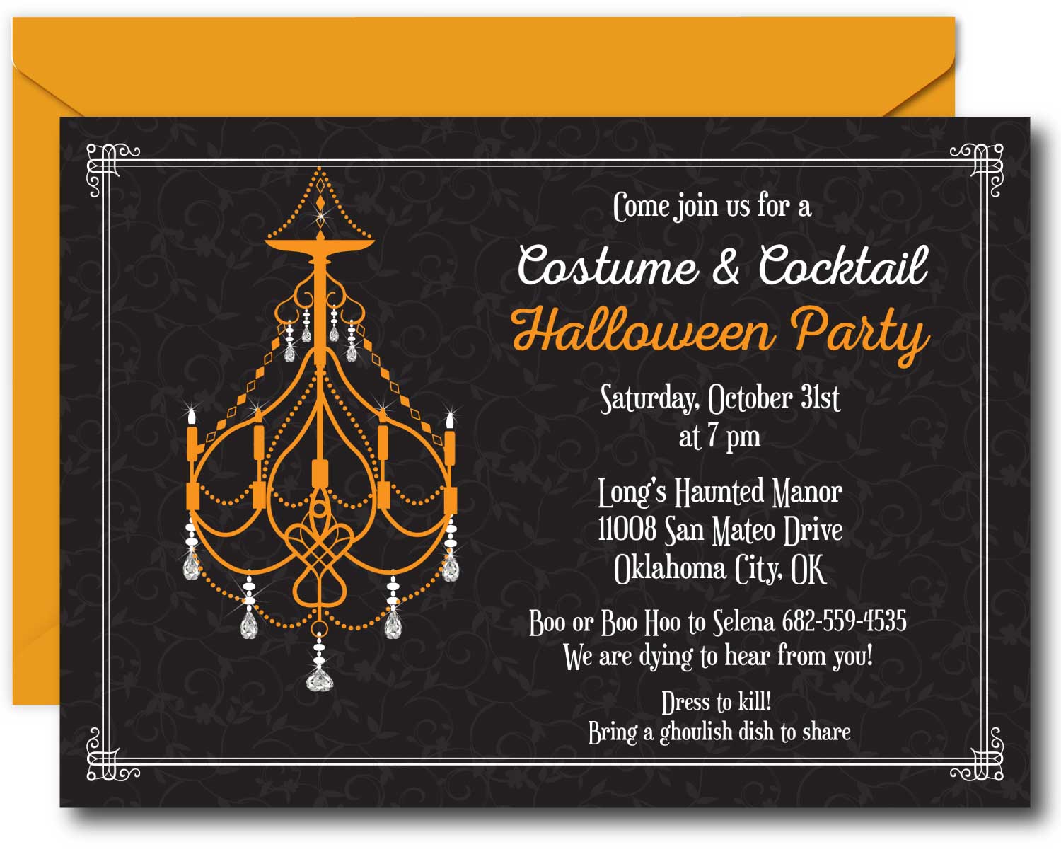 Chandelier Halloween Invitation