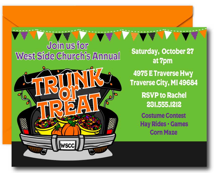 Trunk or Treat Halloween Invitations