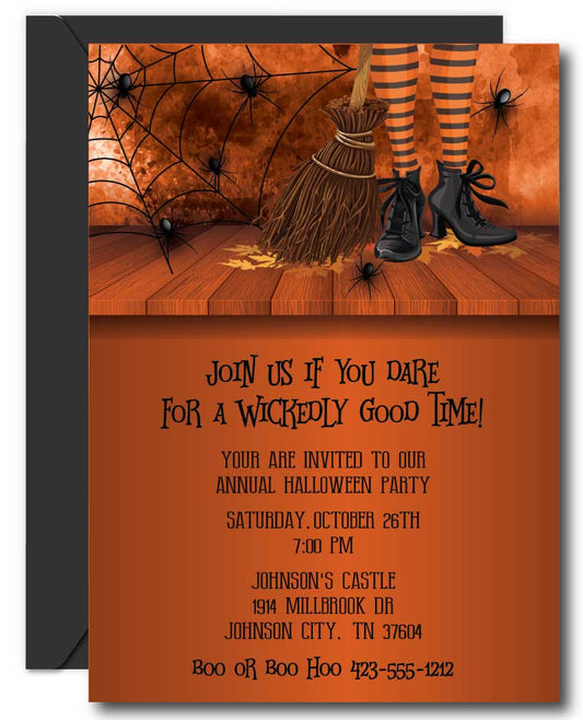 Witches Feet Halloween Party Invitations