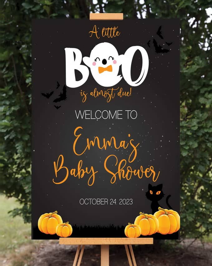 Little Boo Baby Shower Welcome Sign. Boy
