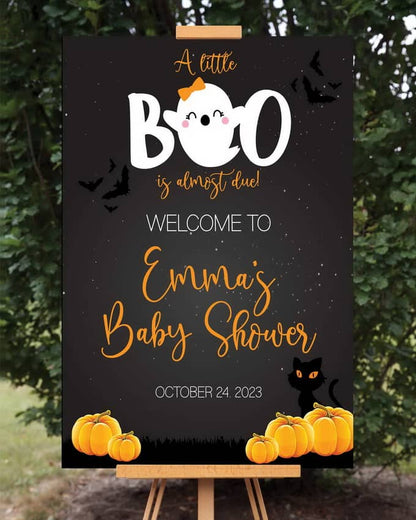 Little Boo Baby Shower Welcome Sign, Girl