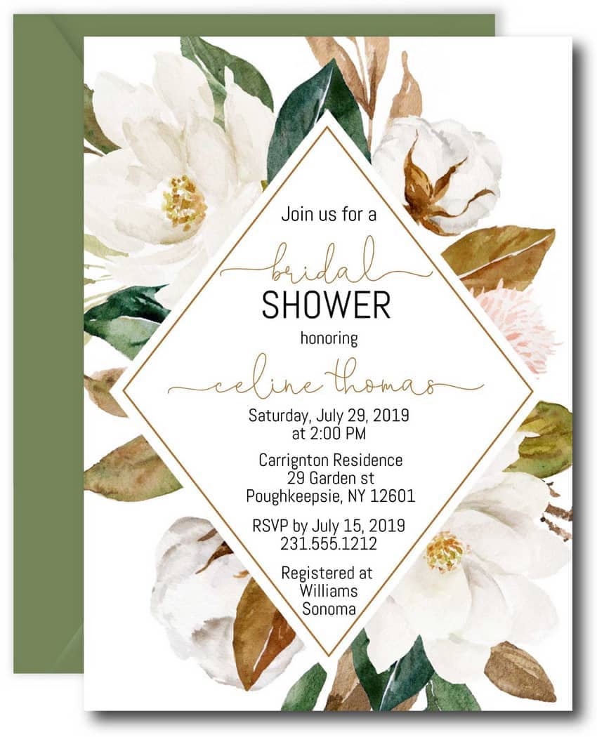 Magnolia Bridal Shower Invitations