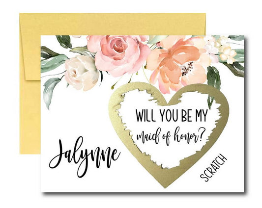 Will You Be My Maid of Honor Scratch Off Cards