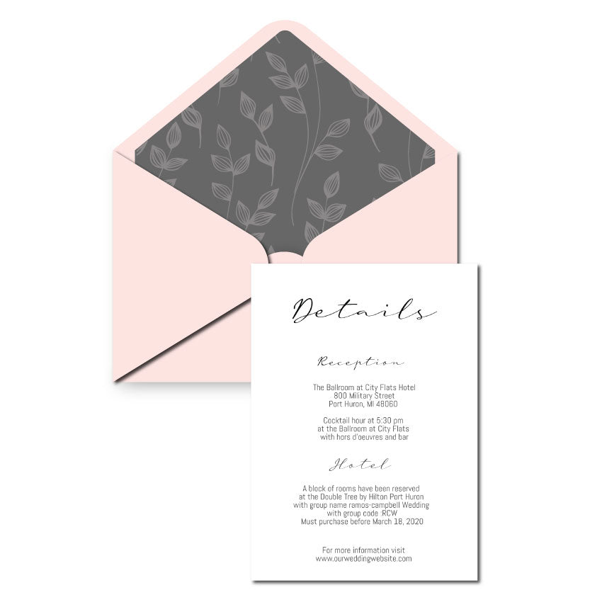 Minimal Wedding Details Card