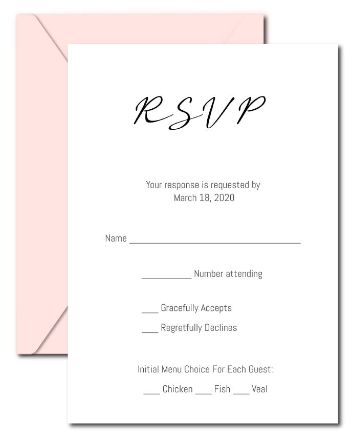 Minimal Wedding RSVP Card