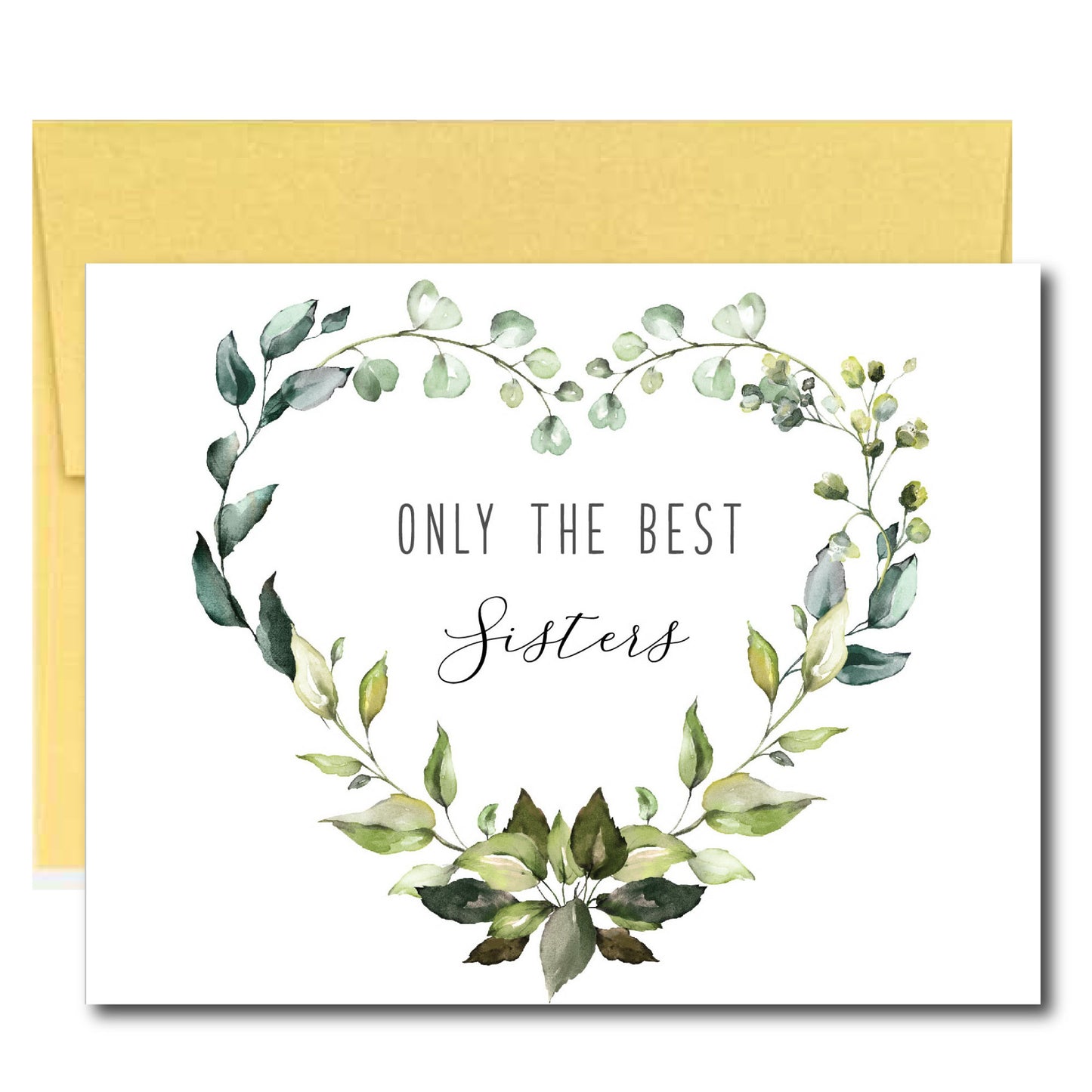 Greenery Pregnancy Announcement Card for Sister