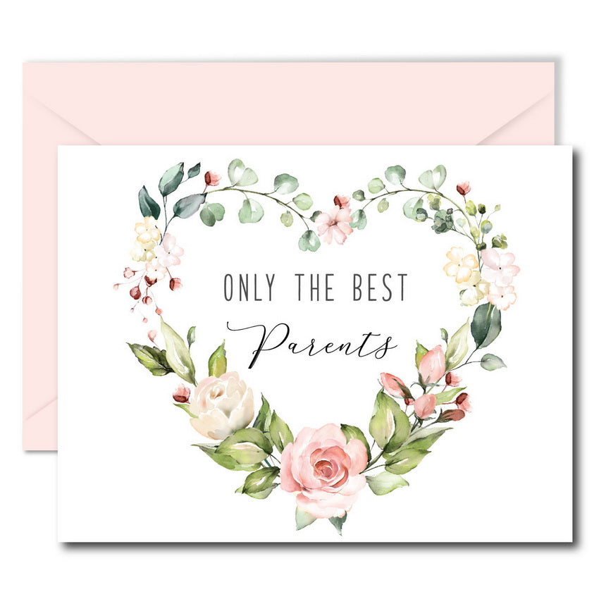 Floral Heart Pregnancy Announcement Card