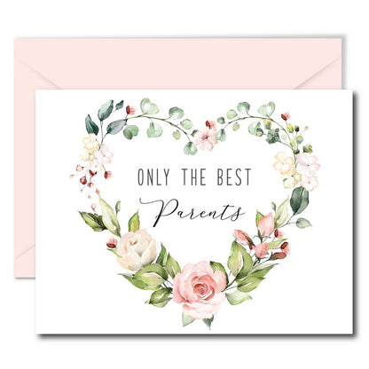 Floral Heart Pregnancy Announcement Card