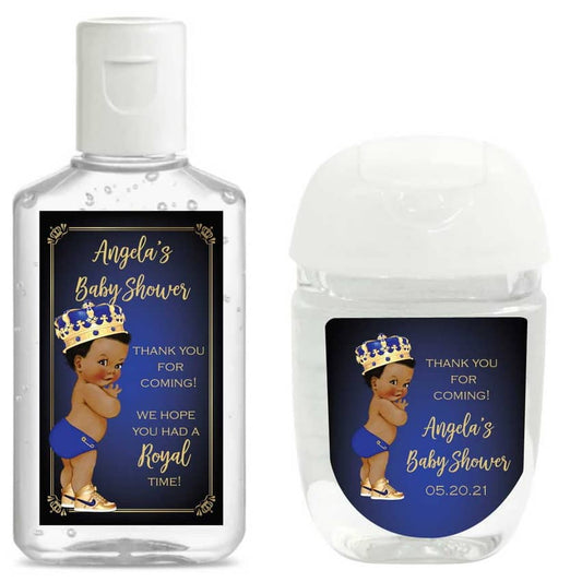 Prince Baby Shower Hand Sanitizer Labels