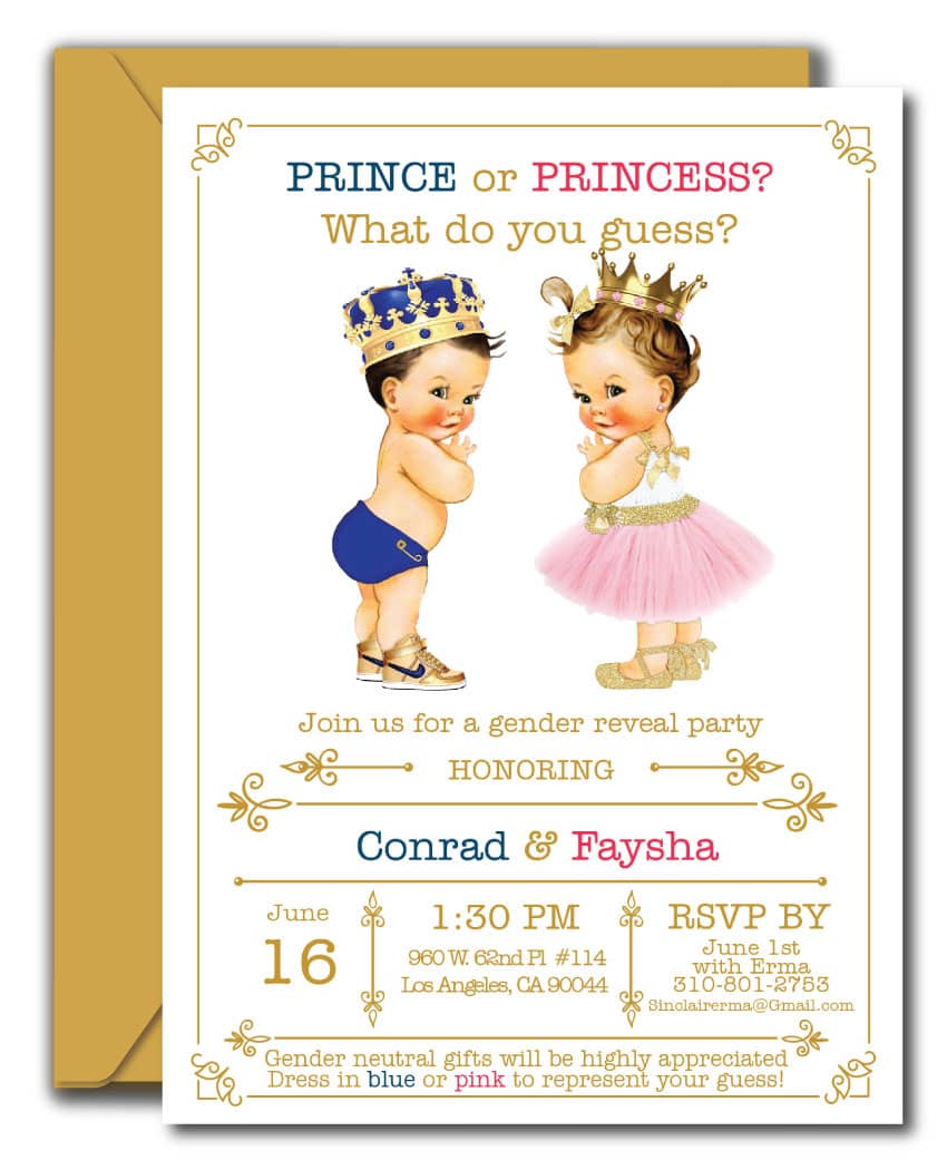 Prince or Princess? Gender Reveal Invitations